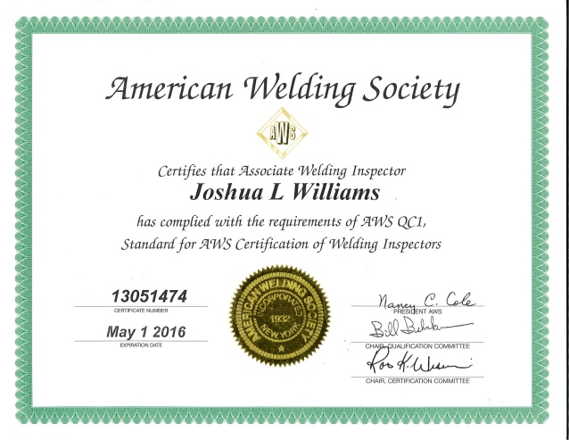 مدرک جوشکاری