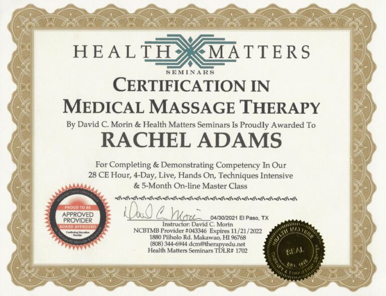 مدرک بین المللی ماساژ