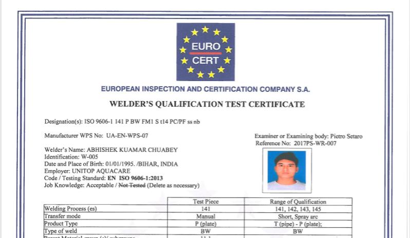 نمونه فرم تاییدیه تست جوشکاری